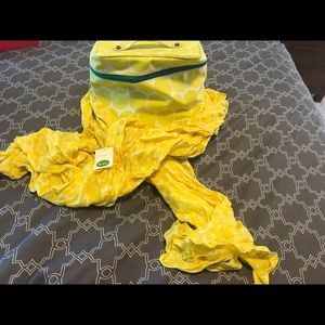 Boden cosmetic case & lightweight yellow scarf.